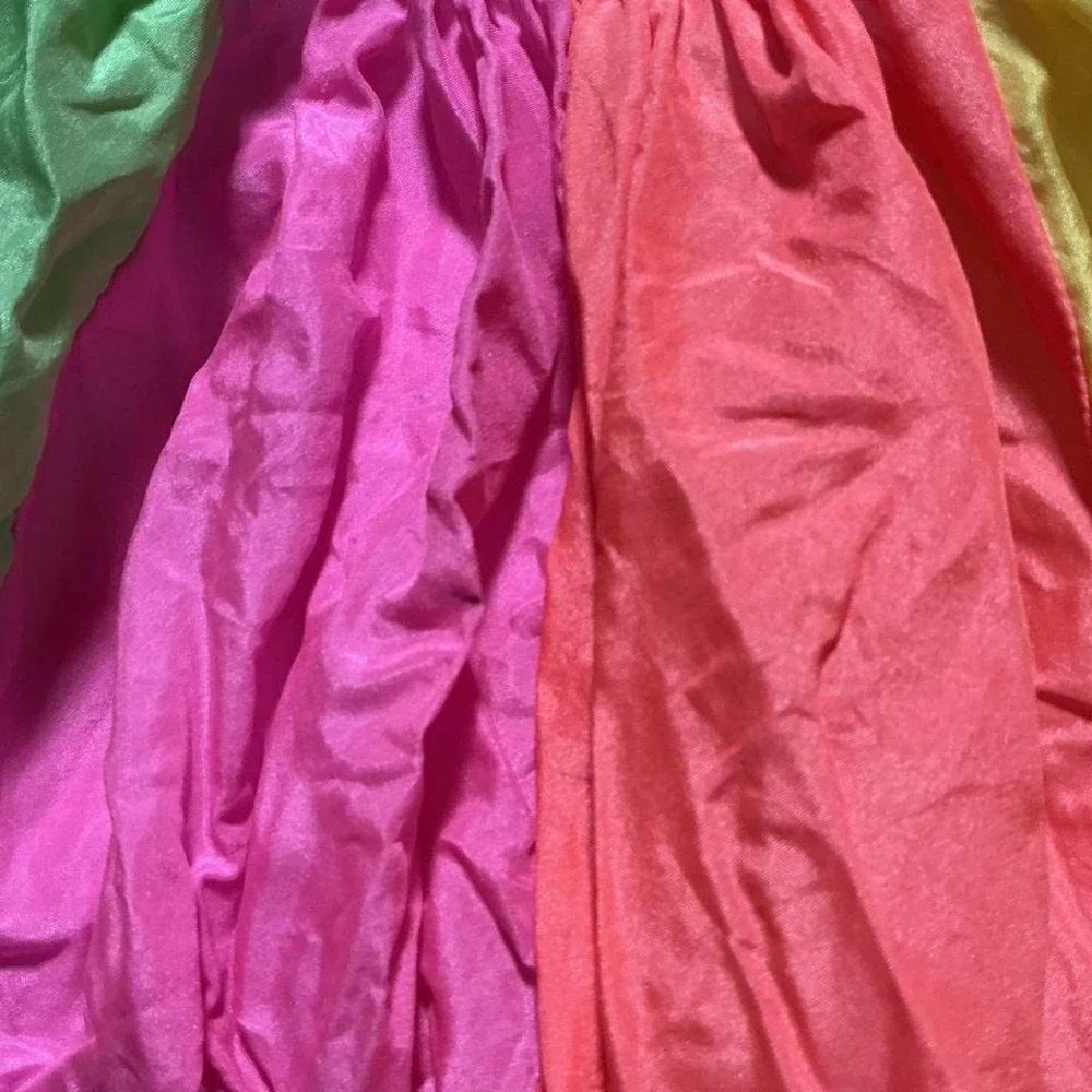 Habla‎ Boo Girls Rainbow Silk Tiered Sundress Spaghetti Strap Size 6X